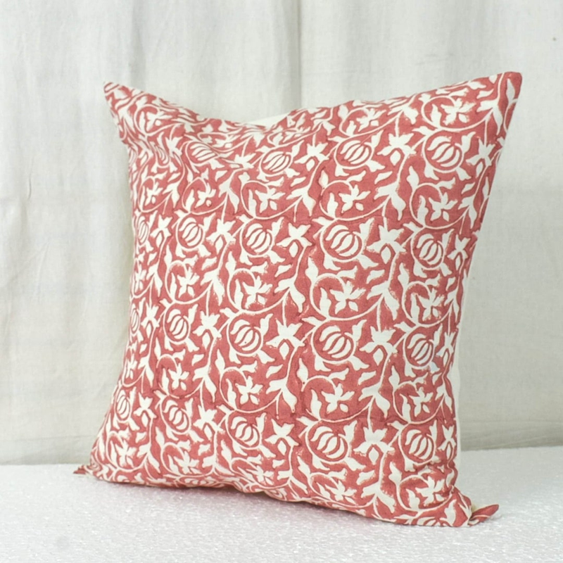 Hand Block Cotton Cushion Cover |Farmhouse Pillow Cover|Boho |Floral Throw pillow cover