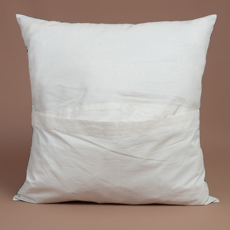 Hand Block Cotton Grey-White Cushion Cover  |Farmhouse Pillow Cover|Boho |Floral Throw pillow cover